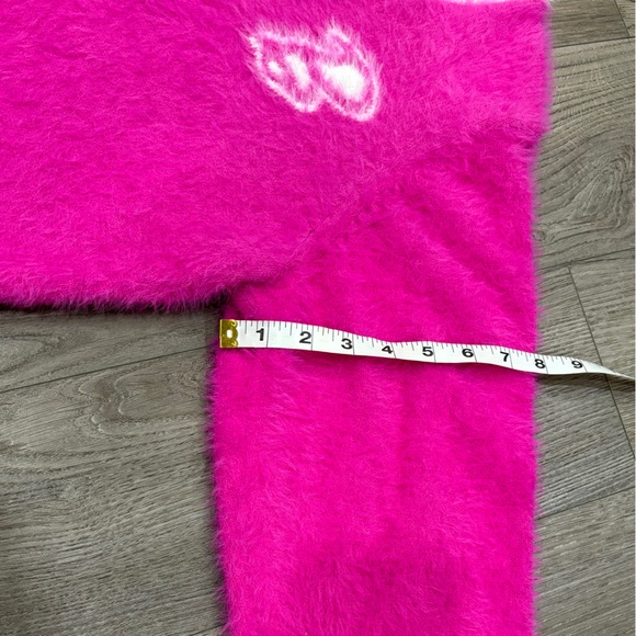 Barbie Halloween Costume Pink Cardigan Sweater Adult Heart Women’s Size Large - Picture 6 of 16